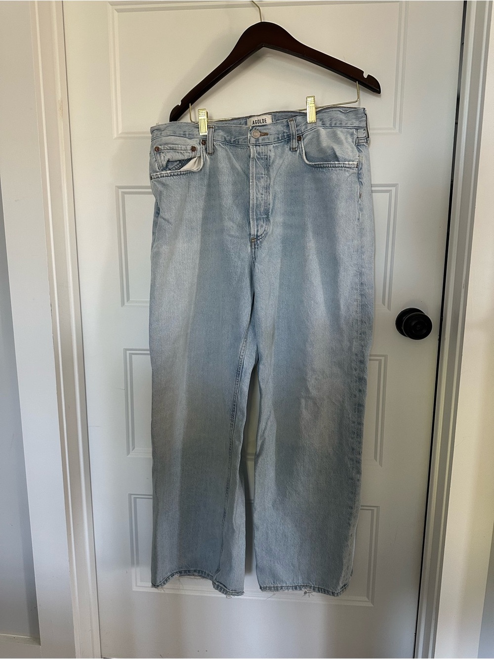 Agolde Pale Blue Wide-Leg High-Rise Jeans